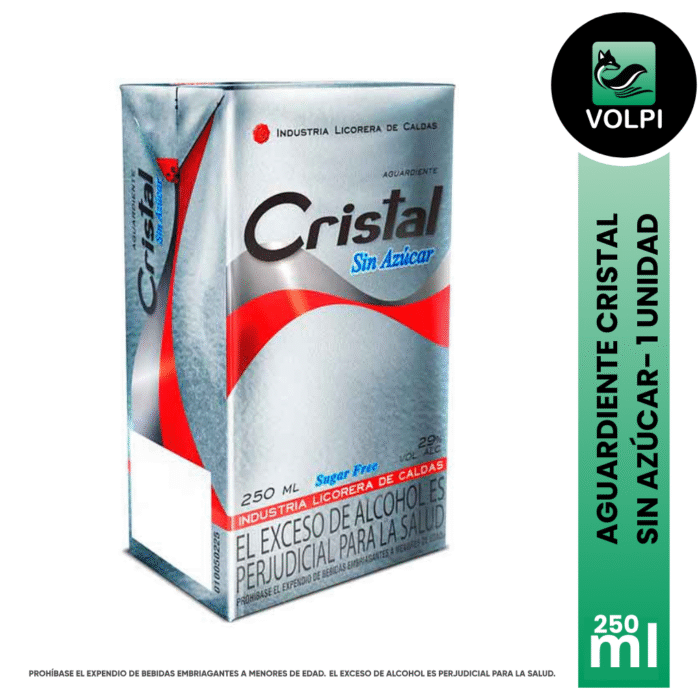 Aguardiente Cristal Sin Azucar Tetra 250 ml - Imagen 1