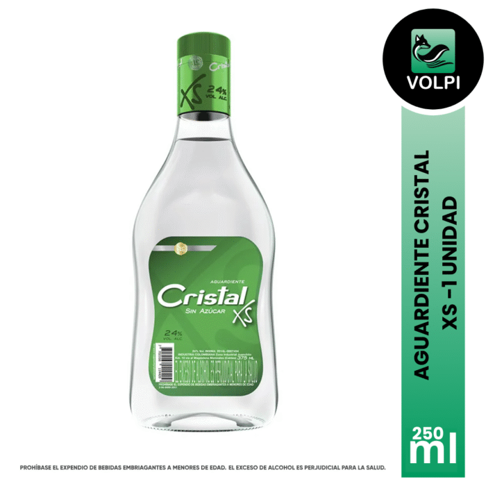 Aguardiente Cristal XS Verde 250 ml - Imagen 1