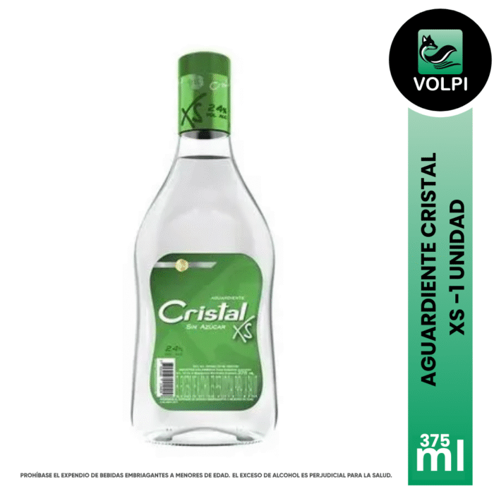 Aguardiente Cristal XS Verde 375 ml - Imagen 1