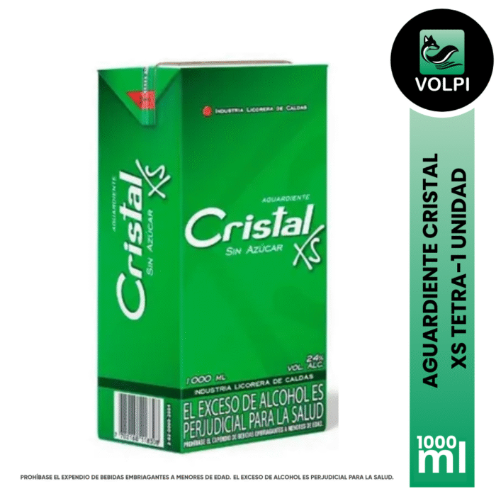 Aguardiente Cristal XS Verde Tetra 1000 ml - Imagen 1